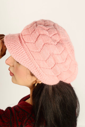 Beret wollen cap pink